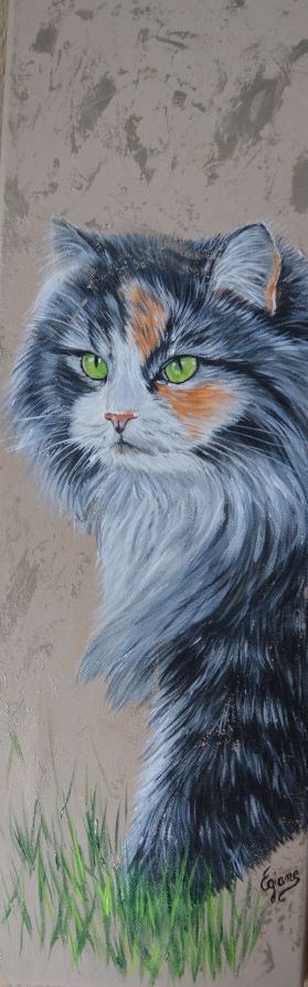 chat, peinture acrylique sur toile
