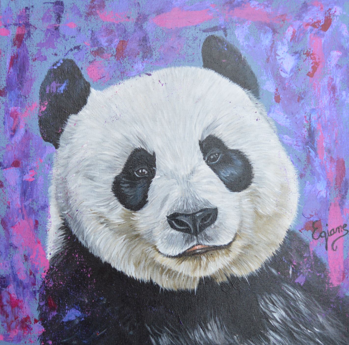 panda peinture acrylique sur toile